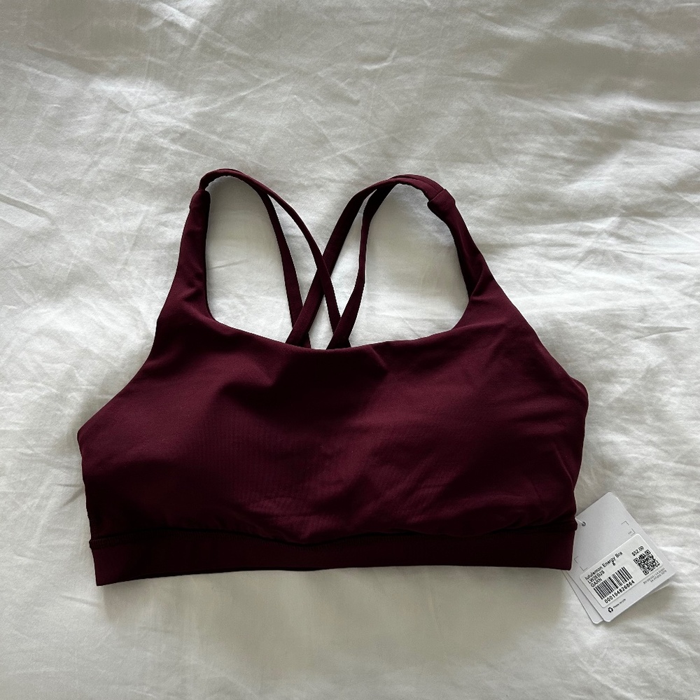 Lululemon Energy Bra size 8 in Garnet, medium support